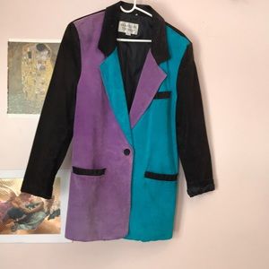 blue purple 80s blazer